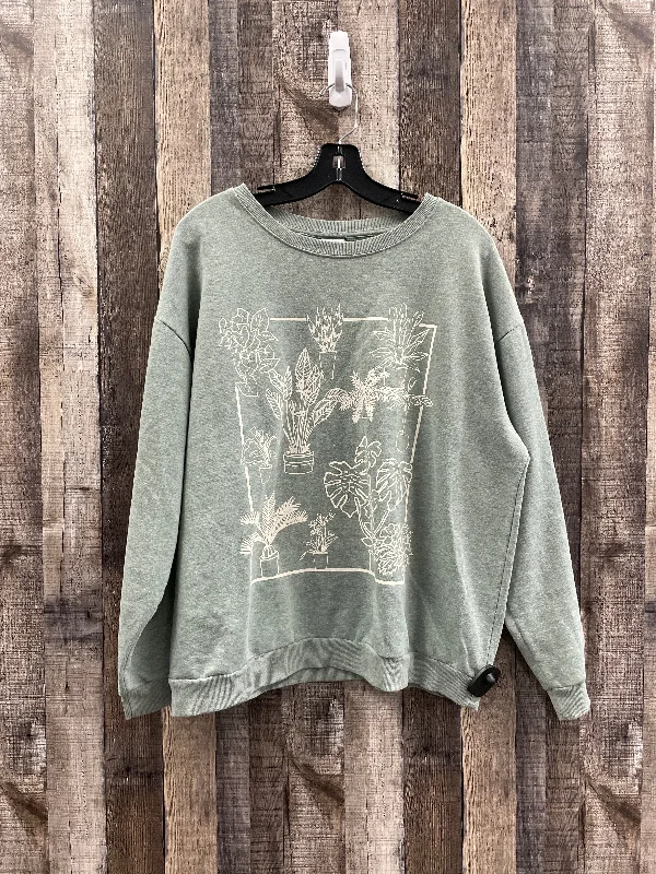 Sweatshirt Crewneck By Clothes Mentor In Green, Size: Xl