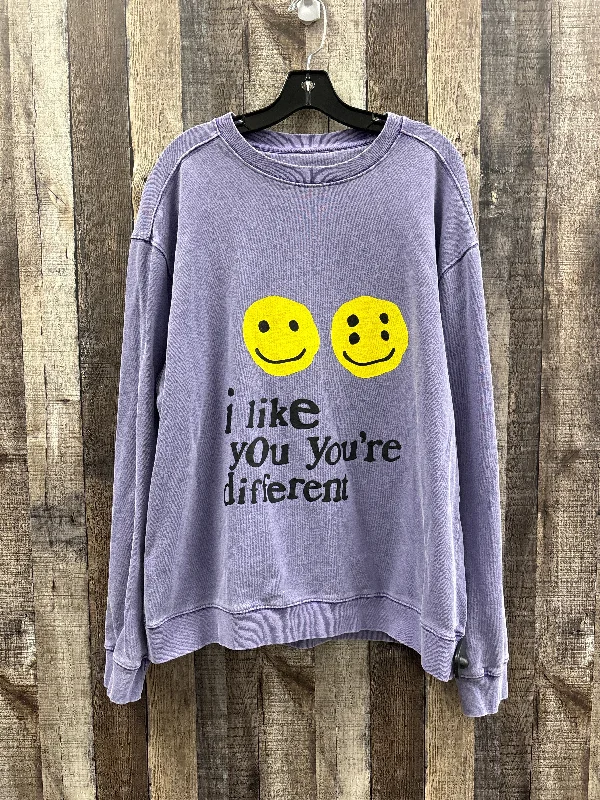 Sweatshirt Crewneck By Cmf In Purple, Size: Xl