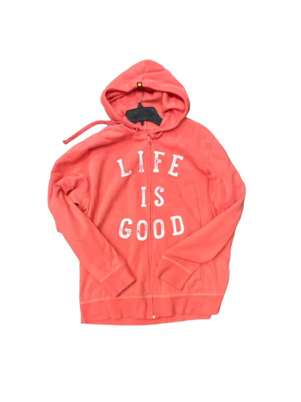 Sweatshirt Hoodie By Life Is Good In Pink, Size: Xl