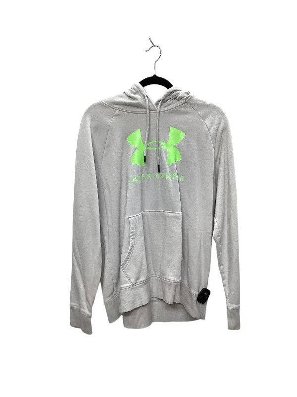 Sweatshirt Hoodie By Under Armour In Grey, Size: L