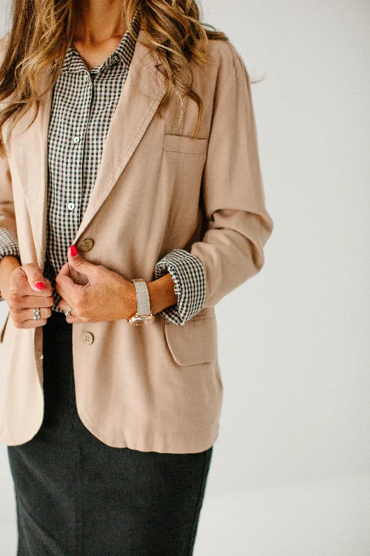 'Fallon' Linen Blend Blazer in Light Mocha FINAL SALE