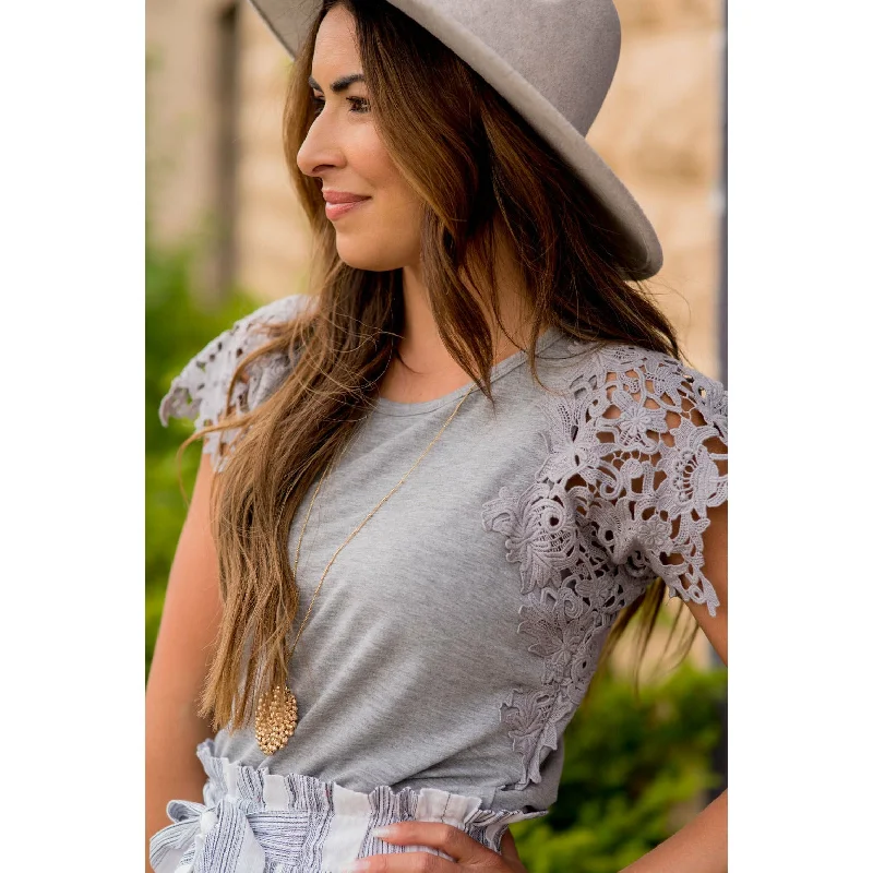 Intricate Lace Accent Tee