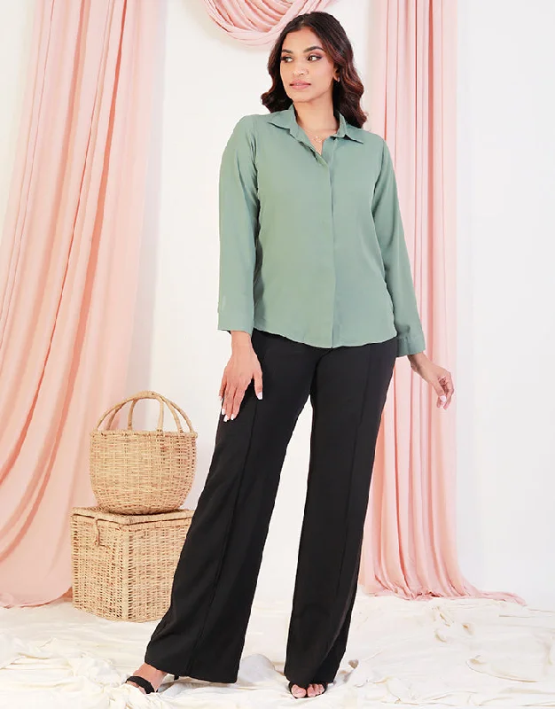 Long Sleeves Blouse with Placket