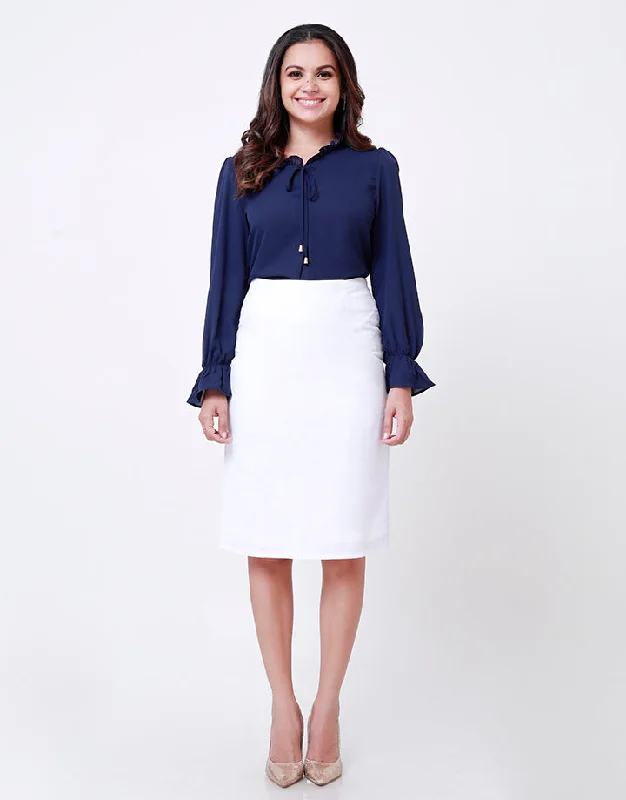 Long Sleeves Blouse with Tie Up Detail