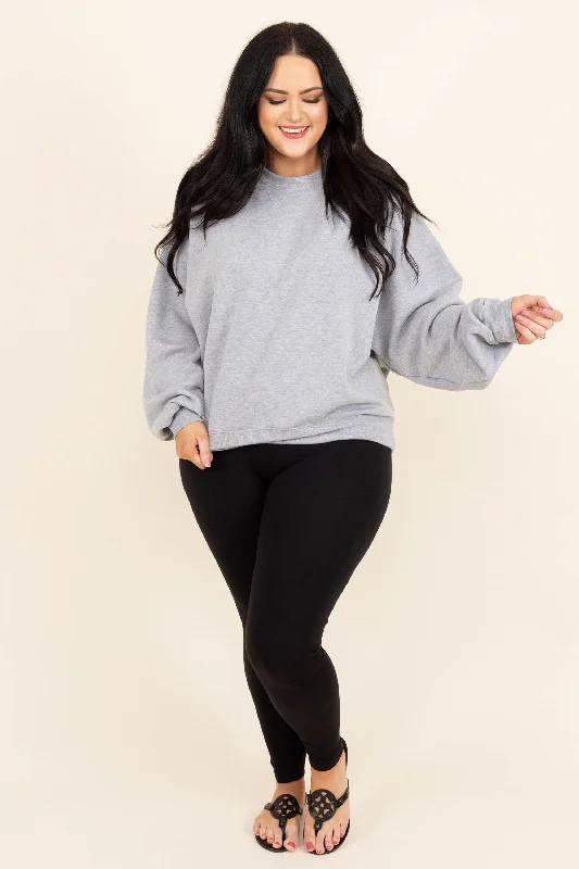 Loungy Looks Pullover, Heather Gray