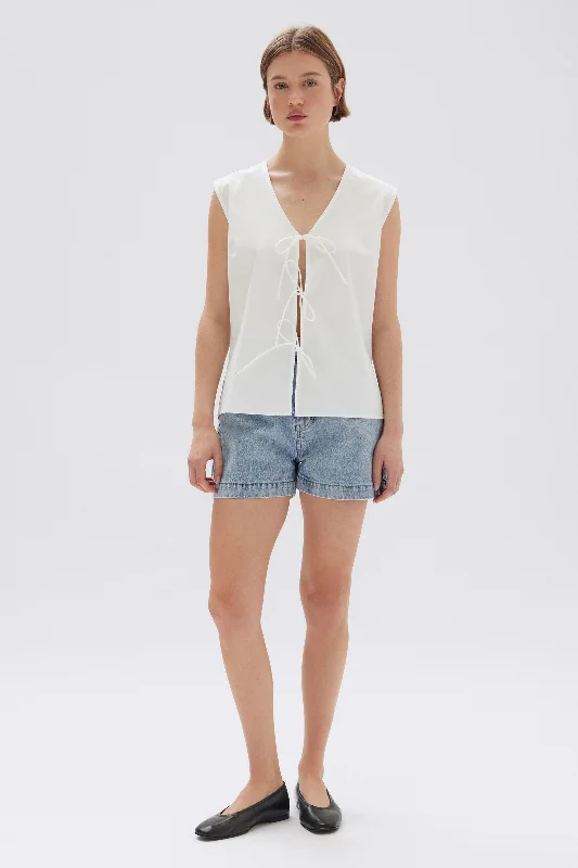 Ollie Poplin Tie Top