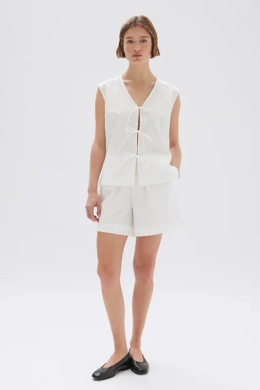 Ollie Poplin Tie Top