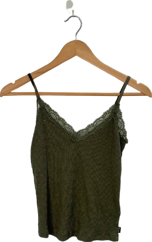 Superdry Olive Green Lace Trim Camisole S/M