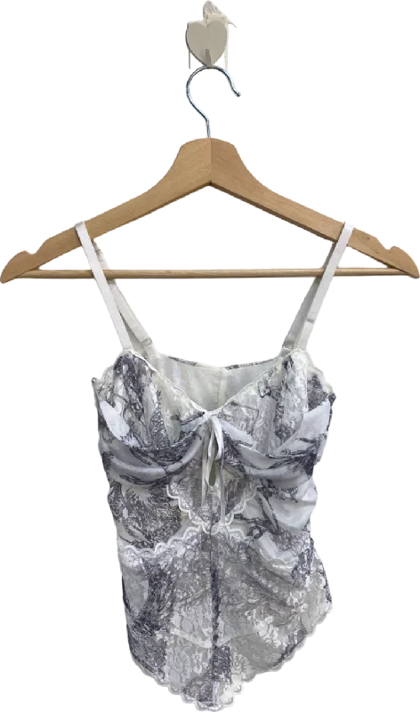 Unbranded White Lace and Dragon Print Cami XS