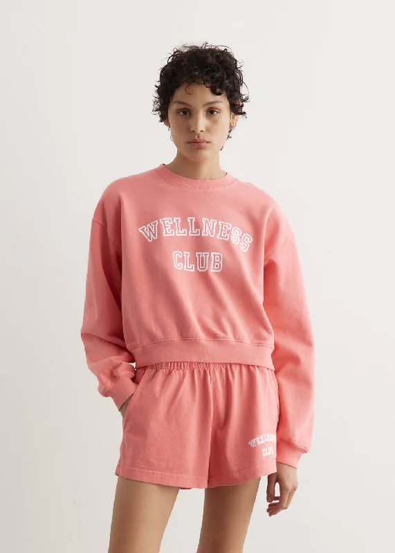 Wellness Club Flocked Cropped Crewneck