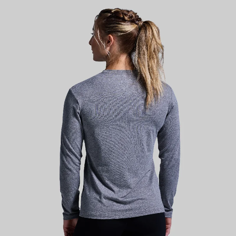 Women's BP Premium Basic Long Sleeve Crew (Heather Grey)