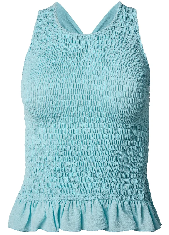 Smocked halter top - Light Blue