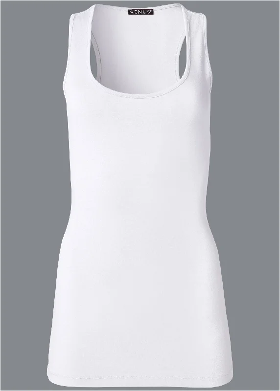 Long and lean tank - White